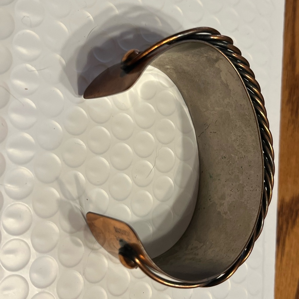 Vintage Signed Renoir Copper Shadow Coil Cuff Bracelet MCM Modernist - Picture 5 of 8